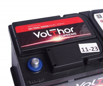17 549 р. Аккумулятор VOLTHOR Supreme 110Ач обратная полярность VOLTHOR 6ст110(0) 61002  с доставкой в г. Кемерово. Увеличить фотографию 3