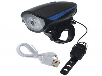 969 р. Фонарь велосипедный передний USB кабель с АКБ 3 режима с сигналом влагозащита Cree Led NO NAME fw3265111  с доставкой в г. Кемерово. Увеличить фотографию 1