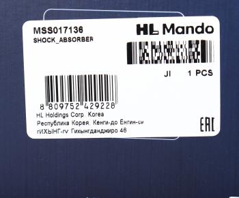 4 399 р. Амортизатор FORD Focus (98-) передний правый газовый MANDO MANDO mss017136 MANDO mss017136  с доставкой в г. Кемерово. Увеличить фотографию 4