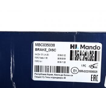 2 299 р. Диск тормозной FORD Fiesta (96-99) передний (1шт.) MANDO MANDO mbc035038 MANDO mbc035038  с доставкой в г. Кемерово. Увеличить фотографию 4