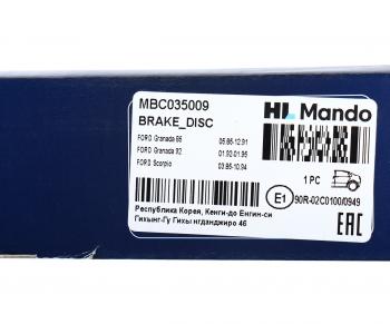 2 599 р. Диск тормозной FORD Scorpio (85-94) (1.8/2.9) задний (1шт.) MANDO MANDO mbc035009 MANDO mbc035009  с доставкой в г. Кемерово. Увеличить фотографию 4