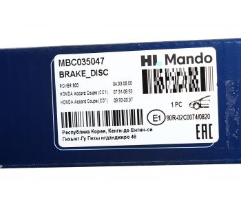 2 059 р. Диск тормозной HONDA Accord (90-) передний (1шт.) MANDO MANDO mbc035047 MANDO mbc035047  с доставкой в г. Кемерово. Увеличить фотографию 6