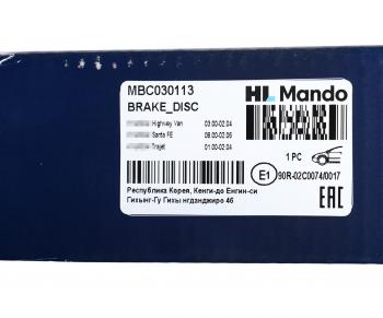 3 199 р. Диск тормозной HYUNDAI Santa Fe (00-) (2WD),Trajet (00-) передний (1шт.) MANDO MANDO mbc030113  с доставкой в г. Кемерово. Увеличить фотографию 6