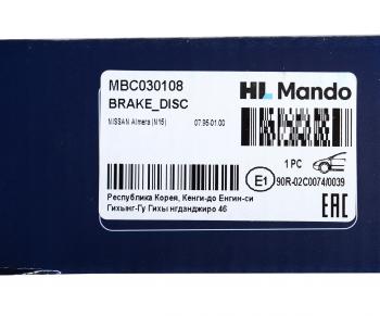 1 559 р. Диск тормозной NISSAN Almera (N15) передний (1шт.) MANDO MANDO mbc030108 MANDO mbc030108  с доставкой в г. Кемерово. Увеличить фотографию 6