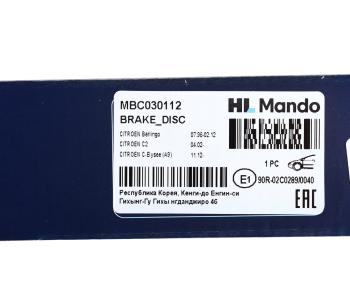 2 289 р. Диск тормозной PEUGEOT 207,208,307 CITROEN C3,C4,C5 передний (1шт.) MANDO MANDO mbc030112  с доставкой в г. Кемерово. Увеличить фотографию 6