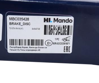 2 299 р. Диск тормозной TOYOTA Rav 4 (94-) передний (1шт.) MANDO MANDO mbc035428 MANDO mbc035428  с доставкой в г. Кемерово. Увеличить фотографию 7