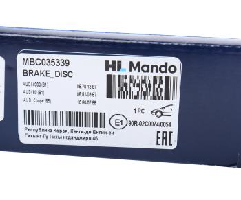 2 499 р. Диск тормозной VW Golf (79-97),Passat (81-88) AUDI 80 (73-91) передний (1шт.) MANDO MANDO mbc035339 MANDO mbc035339  с доставкой в г. Кемерово. Увеличить фотографию 7
