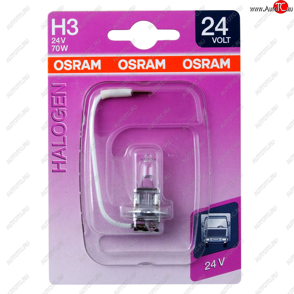 319 р. Лампа 24V H3 70W PK22s блистер (1шт.) OSRAM OSRAM 64156-01b  с доставкой в г. Кемерово