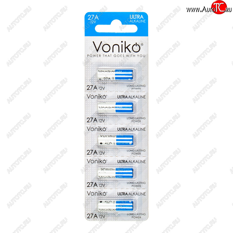 51 р. Батарейка A27 12V (пульт сигнализации) блистер 5шт. (цена за 1шт.) Alkaline Ultra VONIKO VONIKO v-27aбл  с доставкой в г. Кемерово