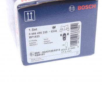 2 089 р. Колодки тормозные передние (4шт.) BOSCH Renault Kangoo KC рестайлинг (2003-2007)  с доставкой в г. Кемерово. Увеличить фотографию 4