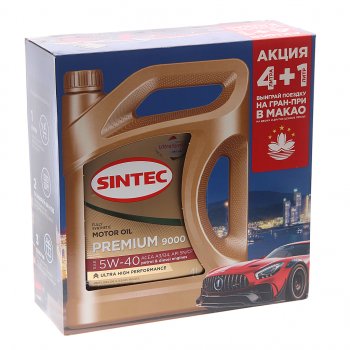 2 669 р. Масло моторное Premium 9000 A3B4 5W40 синт.4+1л SINTEC SINTEC 600230  с доставкой в г. Кемерово. Увеличить фотографию 3