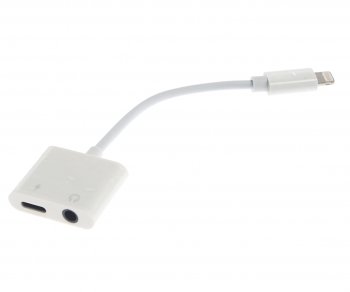 419 р. Переходник iPhone (5-) на jack 3.5 белый BOROFONE BOROFONE bv12 white  с доставкой в г. Кемерово. Увеличить фотографию 1