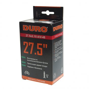 399 р. Камера велосипедная 27.5 27.5х1.952.125 автовентиль DURO DURO dhb01030  с доставкой в г. Кемерово. Увеличить фотографию 3