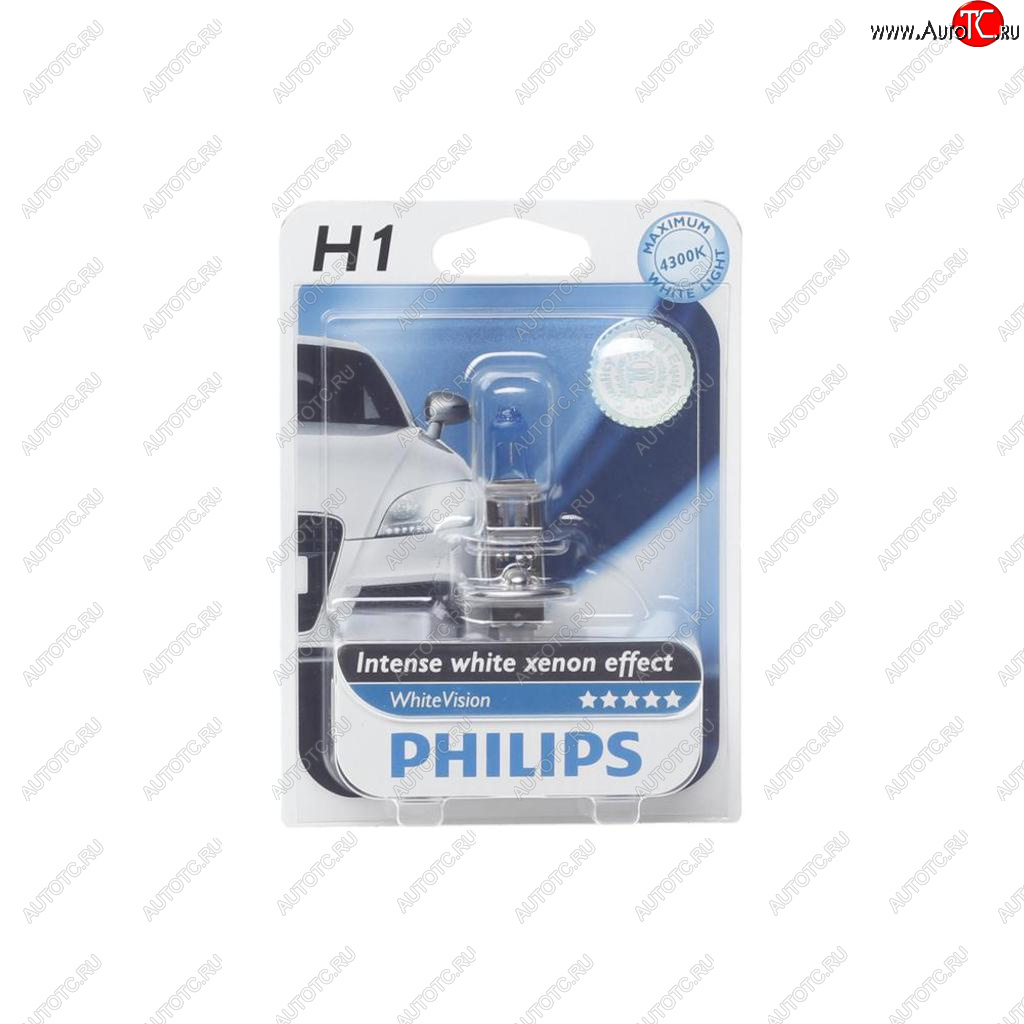 819 р. Лампа 12V H1 55W P14.5s 4300K блистер (1шт.) White Vision PHILIPS PHILIPS 12258whvb1  с доставкой в г. Кемерово