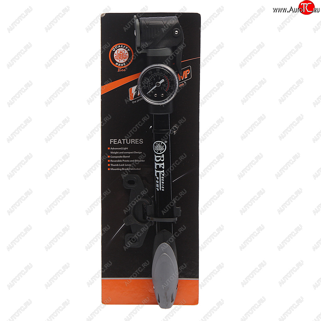 1 349 р. Насос велосипедный алюминиевый с манометром 21x304мм BEE PUMP BEE PUMP m21b-03a  с доставкой в г. Кемерово