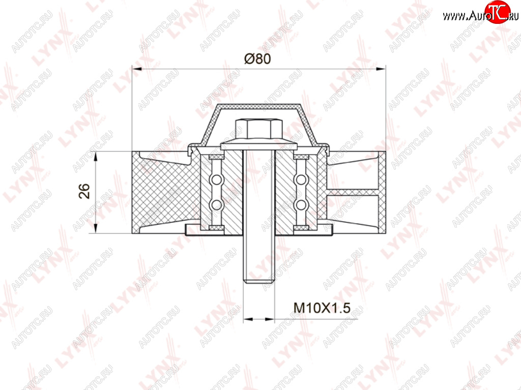 2 069 р. Ролик приводного ремня MERCEDES C (W202,W203),E (W210,W211),S (W140,W220) обводной LYNX LYNX pb7007  с доставкой в г. Кемерово