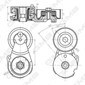 3 199 р. Натяжитель приводного ремня NISSAN Qashqai,X-Trail (T31) (2.0) GMB GMB gat31640  с доставкой в г. Кемерово. Увеличить фотографию 3