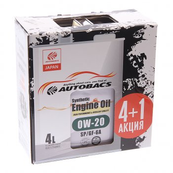 3 499 р. Масло моторное ENGINE OIL 0W20 синт.4л+1л Сингапур AUTOBACS AUTOBACS a00032424-0201  с доставкой в г. Кемерово. Увеличить фотографию 4