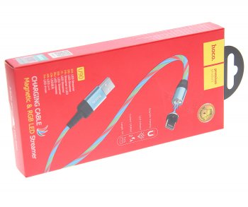 699 р. Кабель iPhone (5-) 1м синий HOCO HOCO u90 blue  с доставкой в г. Кемерово. Увеличить фотографию 3