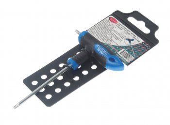 319 р. Ключ TORX Т-образный T15х75мм с резиновой ручкой с держателем ROCKFORCE ROCKFORCE rf-76715g  с доставкой в г. Кемерово. Увеличить фотографию 1