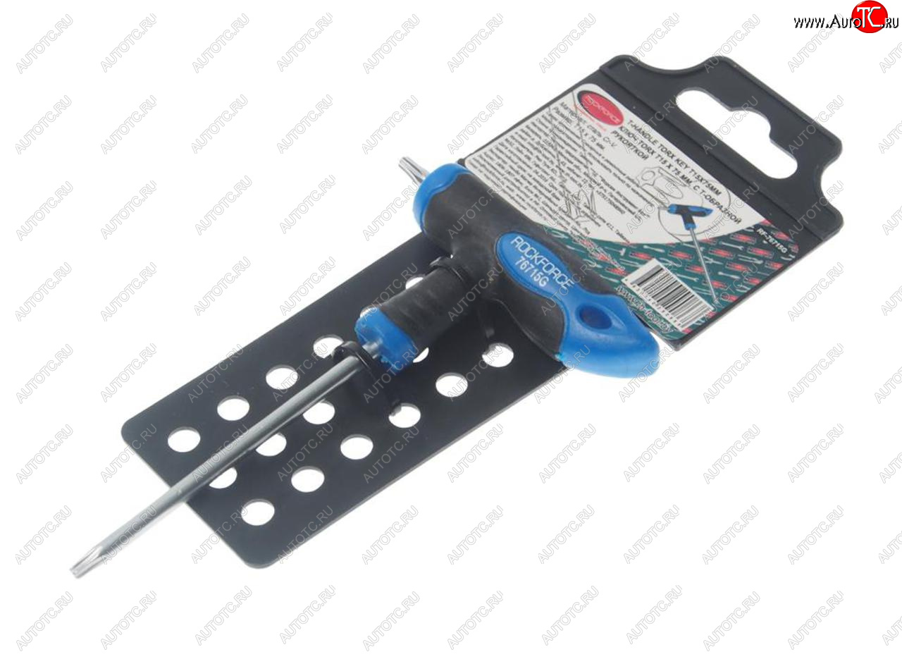 319 р. Ключ TORX Т-образный T15х75мм с резиновой ручкой с держателем ROCKFORCE ROCKFORCE rf-76715g  с доставкой в г. Кемерово