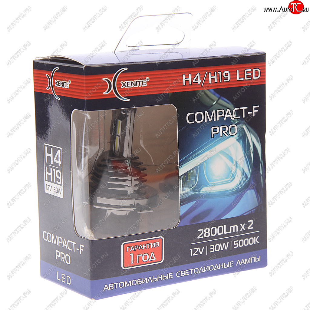 4 299 р. Лампа светодиодная 12V H4 P43t 2800lm бокс (2шт.) XENITE XENITE 1009672  с доставкой в г. Кемерово