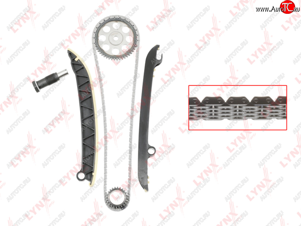 10 499 р. Комплект цепи ГРМ VW AUDI SKODA (1.2 TSI) (1 цепь+башмак натяж+успокоит+натяж+2 звезды) LYNX LYNX tk0054  с доставкой в г. Кемерово