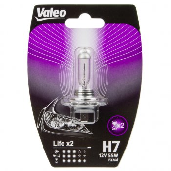 319 р. Лампа 12V H7 55W PX26d блистер (1шт.) Life x2 VALEO VALEO 032516  с доставкой в г. Кемерово. Увеличить фотографию 2