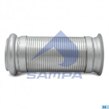 2 169 р. Гофра VOLVO глушителя с фланцем (L=215x103) (ЕВРО-5) SAMPA SAMPA 076.215  с доставкой в г. Кемерово. Увеличить фотографию 1