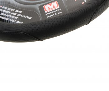 559 р. Оплетка руля (M) 37-39см черная со скошенным низом MISTAR MISTAR mis-flat-17stw20 bk (m)  с доставкой в г. Кемерово. Увеличить фотографию 2