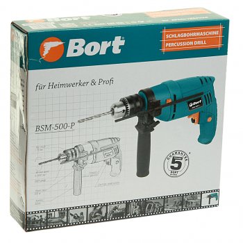 2 499 р. Дрель ударная 500Вт BORT BORT (Китай) bsm-500-p  с доставкой в г. Кемерово. Увеличить фотографию 3