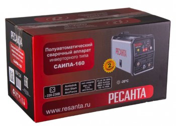 8 499 р. Аппарат сварочный 6.2кВт 30-160А d=4.00.8-1.0 220В инвертор полуавтомат РЕСАНТА РЕСАНТА саипа-160  с доставкой в г. Кемерово. Увеличить фотографию 8