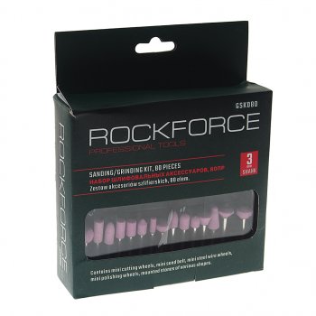 799 р. Набор аксессуаров для мини-дрелей 80пр. в пластиковом кейсе ROCKFORCE ROCKFORCE rf-gsk080  с доставкой в г. Кемерово. Увеличить фотографию 3