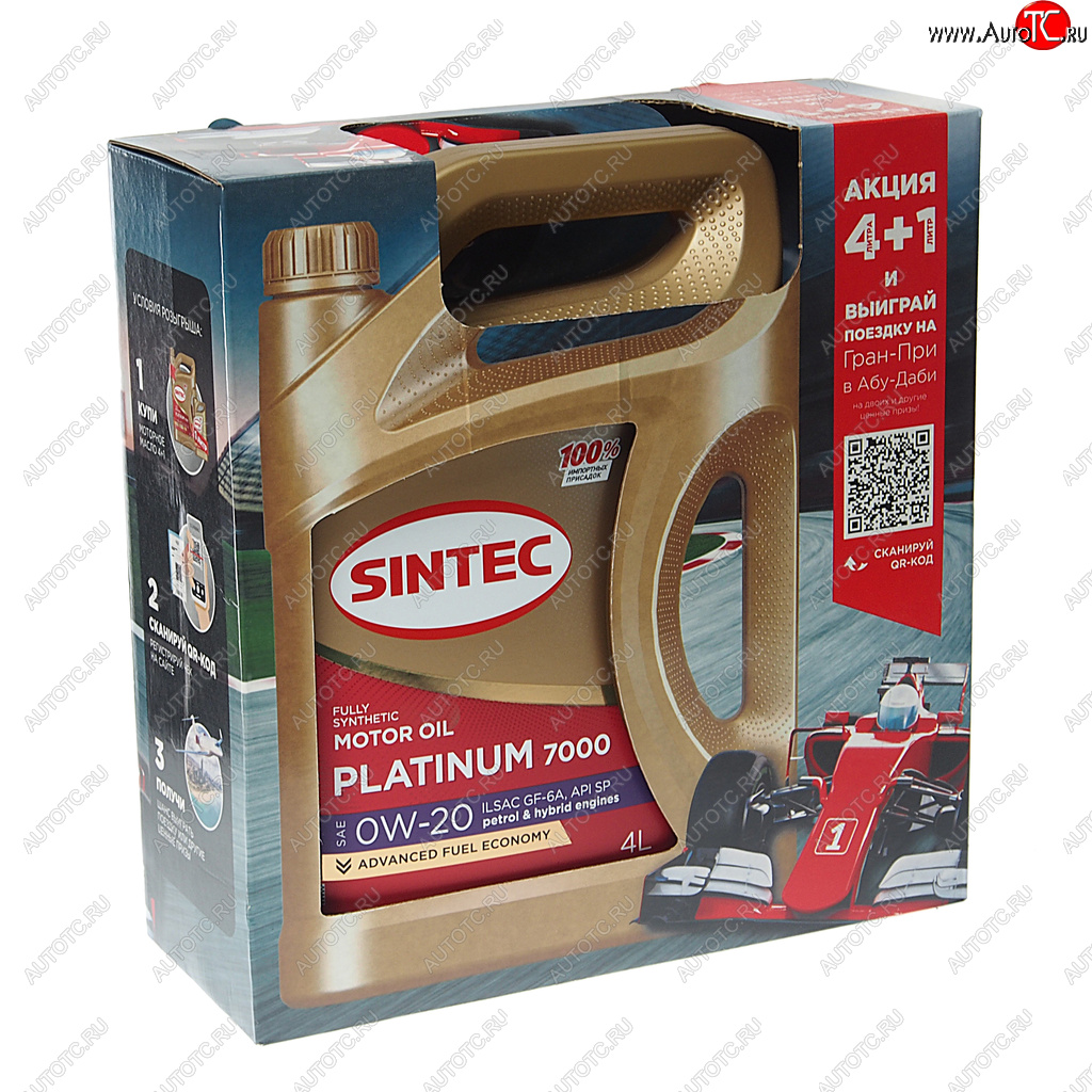 1 899 р. Масло моторное Platinum 7000 GF-6A 0W20 синт.4+1л SINTEC SINTEC 600222 SINTEC 600222  с доставкой в г. Кемерово