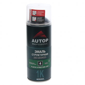 679 р. Краска для бамперов черная структурная 520мл аэрозоль AUTOP AUTOP atp-a07584  с доставкой в г. Кемерово. Увеличить фотографию 1