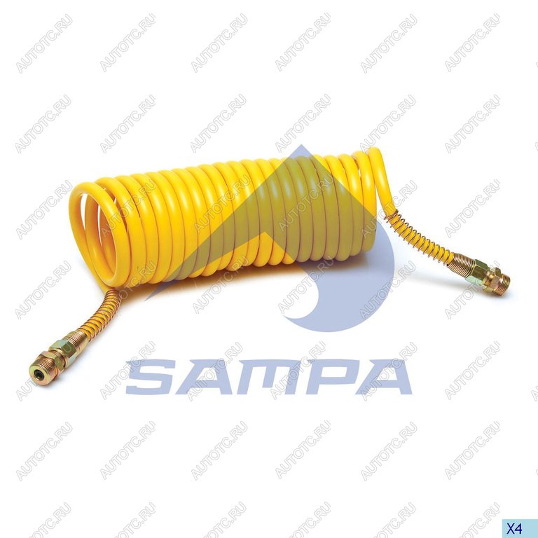 1 189 р. Шланг пневматический витой М22 L=7.5м (желтый) SAMPA SAMPA 095.180  с доставкой в г. Кемерово