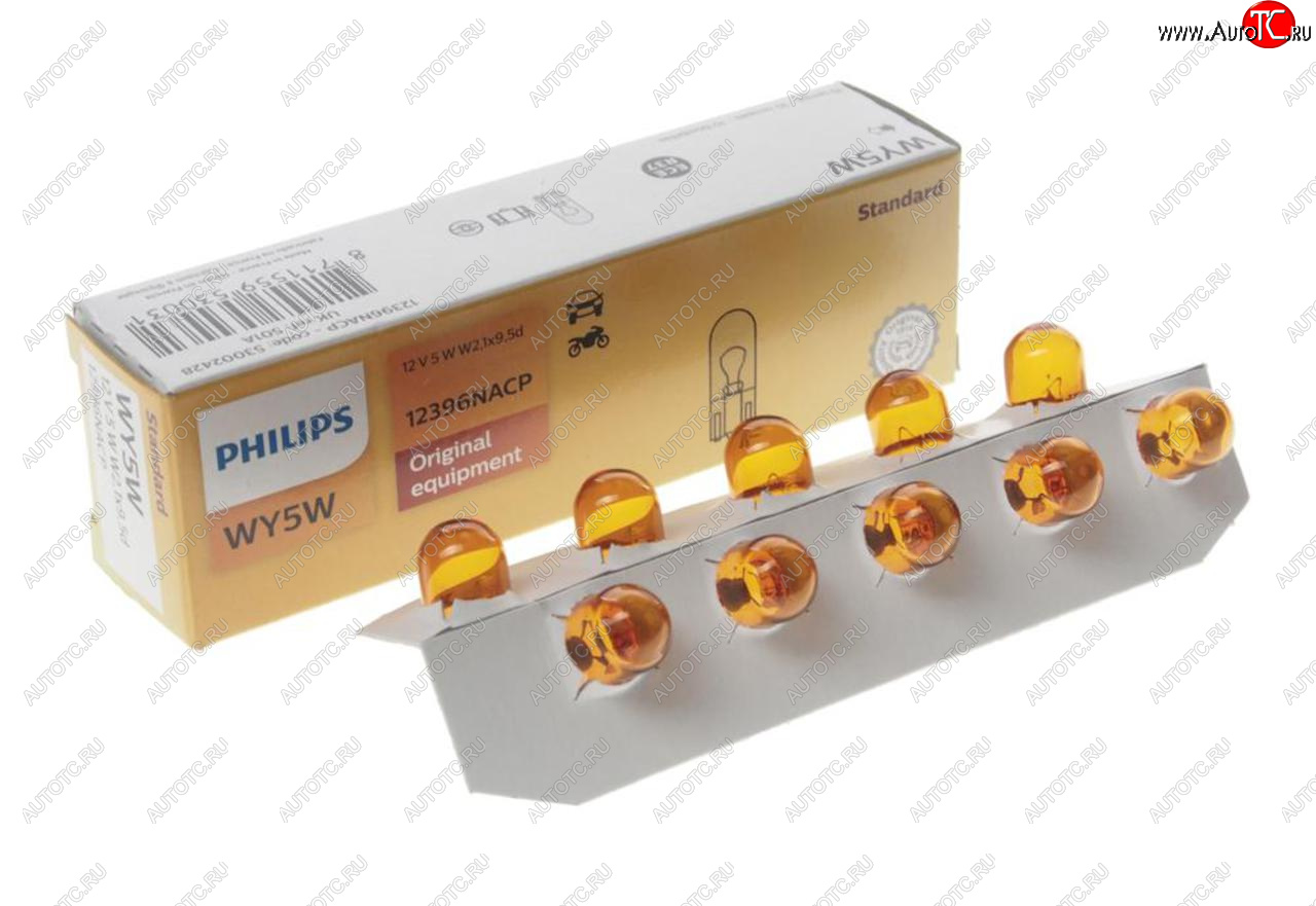 107 р. Лампа 12V WY5W T10W W2.1x9.5d PHILIPS PHILIPS 12396nacp  с доставкой в г. Кемерово