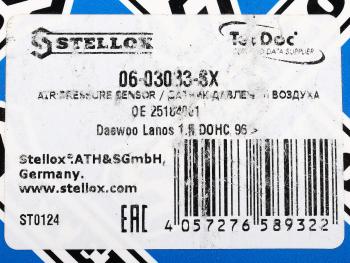 789 р. Датчик давления воздуха DAEWOO Nexia,Lanos CHEVROLET Aveo (03-) STELLOX STELLOX 0603033sx  с доставкой в г. Кемерово. Увеличить фотографию 4