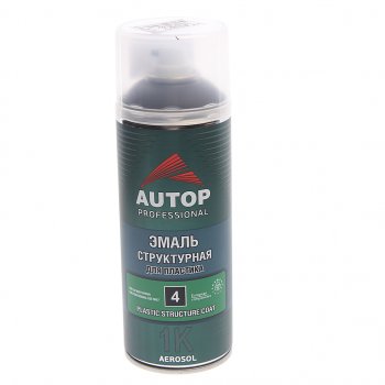 639 р. Краска для бамперов серая структурная мелкая 520мл аэрозоль AUTOP AUTOP atp-a07797  с доставкой в г. Кемерово. Увеличить фотографию 1