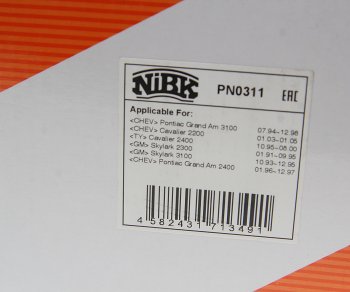5 299 р. Колодки тормозные CADILLAC Seville (99-04) передние (4шт.) NIBK NIBK pn0311  с доставкой в г. Кемерово. Увеличить фотографию 4