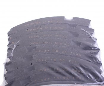 13 749 р. Накладка тормозной колодки BPW (300x100) стандарт 64 отв. 8x15 / 93251 (8шт.) TEXTAR TEXTAR 1734703 TEXTAR 1734703  с доставкой в г. Кемерово. Увеличить фотографию 2