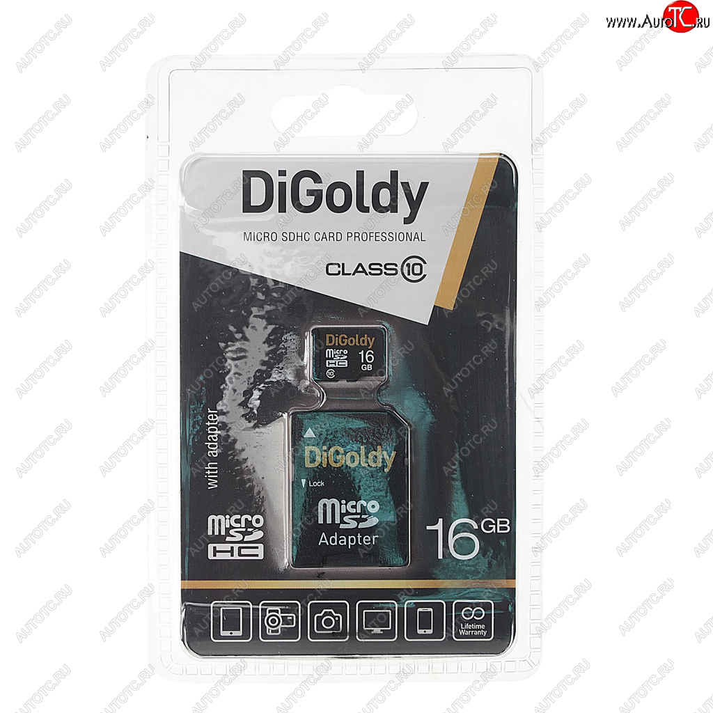 261 р. Карта памяти 16GB MicroSD class 10 + SD адаптер DIGOLDY DIGOLDY dg016gcsdhc10-ad  с доставкой в г. Кемерово