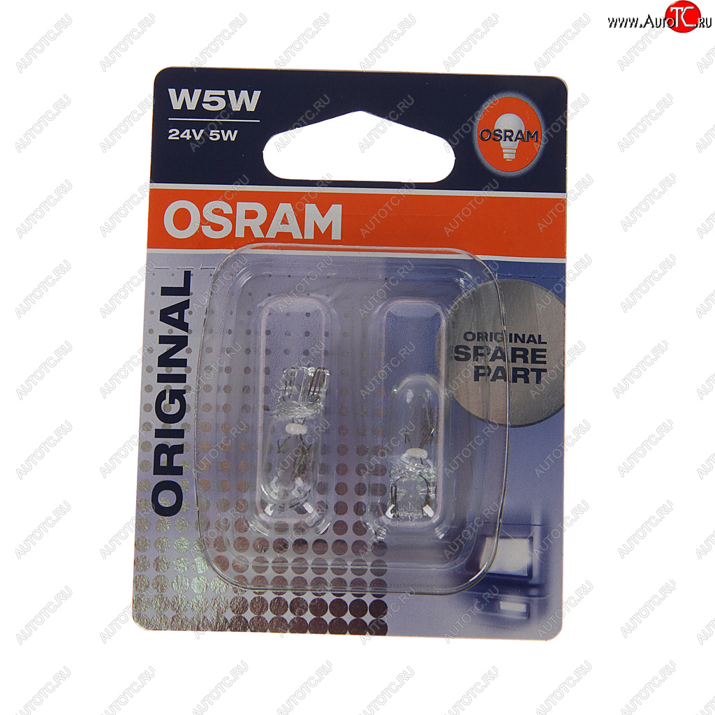 160 р. Лампа 24V W5W T10W W2.1x9.5d блистер (2шт.) OSRAM OSRAM 2845-02b  с доставкой в г. Кемерово