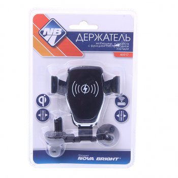 699 р. Держатель телефона с беспроводной зарядкой NOVA BRIGHT NOVA BRIGHT 46917 NOVA BRIGHT 46917  с доставкой в г. Кемерово. Увеличить фотографию 1