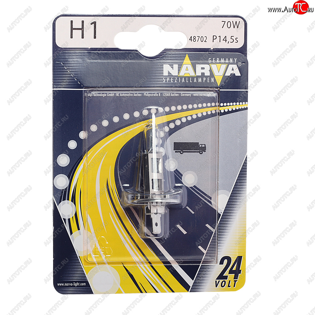 319 р. Лампа 24V H1 70W P14.5s блистер (1шт.) Standard NARVA NARVA 487024000  с доставкой в г. Кемерово