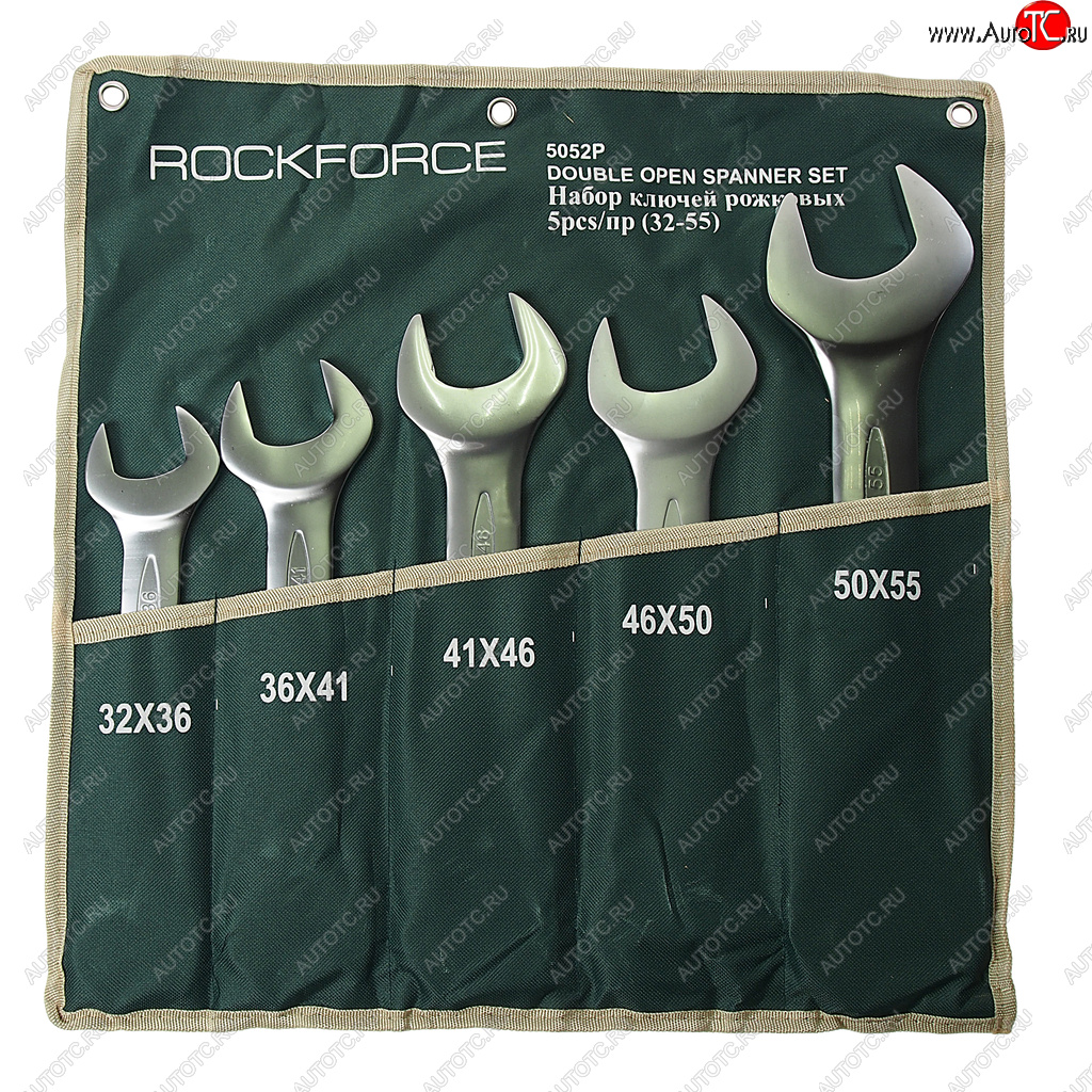 6 699 р. Набор ключей рожковых 32-55мм 5 предметов на полотне ROCKFORCE ROCKFORCE rf-5052p  с доставкой в г. Кемерово