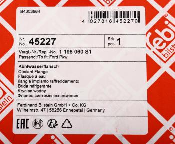 4 099 р. Фланец FORD Focus (97-11) системы охлаждения FEBI FEBI 45227  с доставкой в г. Кемерово. Увеличить фотографию 6