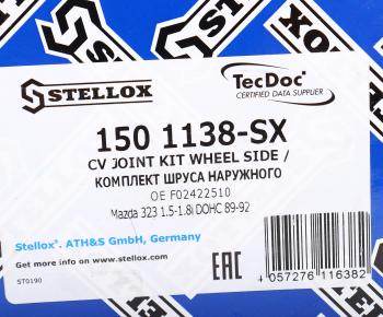 2 099 р. ШРУС наружный MAZDA 323F комплект STELLOX STELLOX 1501138sx  с доставкой в г. Кемерово. Увеличить фотографию 7