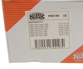 2 599 р. Колодки тормозные MINI Cooper S (04-07) передние (4шт.) NIBK NIBK pn0186 NIBK pn0186  с доставкой в г. Кемерово. Увеличить фотографию 4
