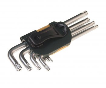 619 р. Набор ключей TORX T10Н-Т50Н Г-образных 9 предметов с держателем ROCKFORCE ROCKFORCE rf-5098tl  с доставкой в г. Кемерово. Увеличить фотографию 2
